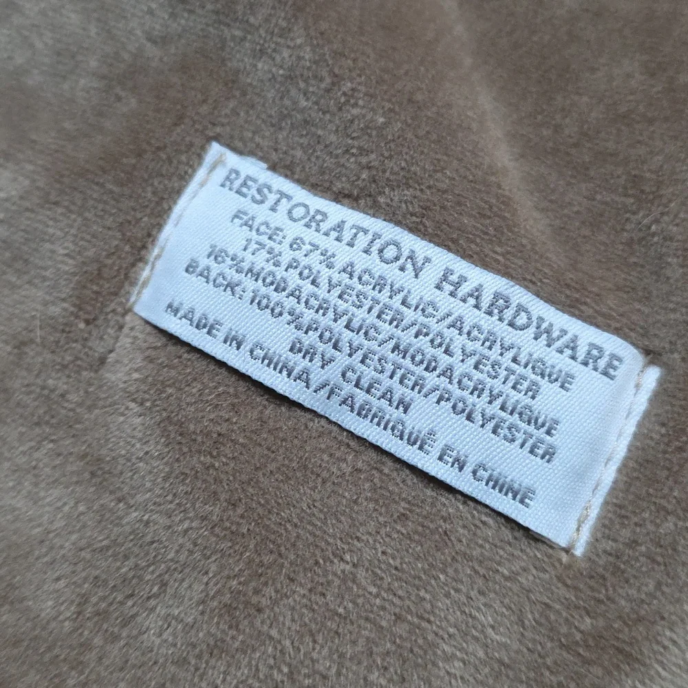 Restoration Hardware Luxurious Faux Fur Throw - Gray and Brown